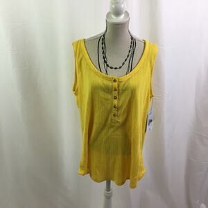 a.n.a ribbed tank top yellow maize Large